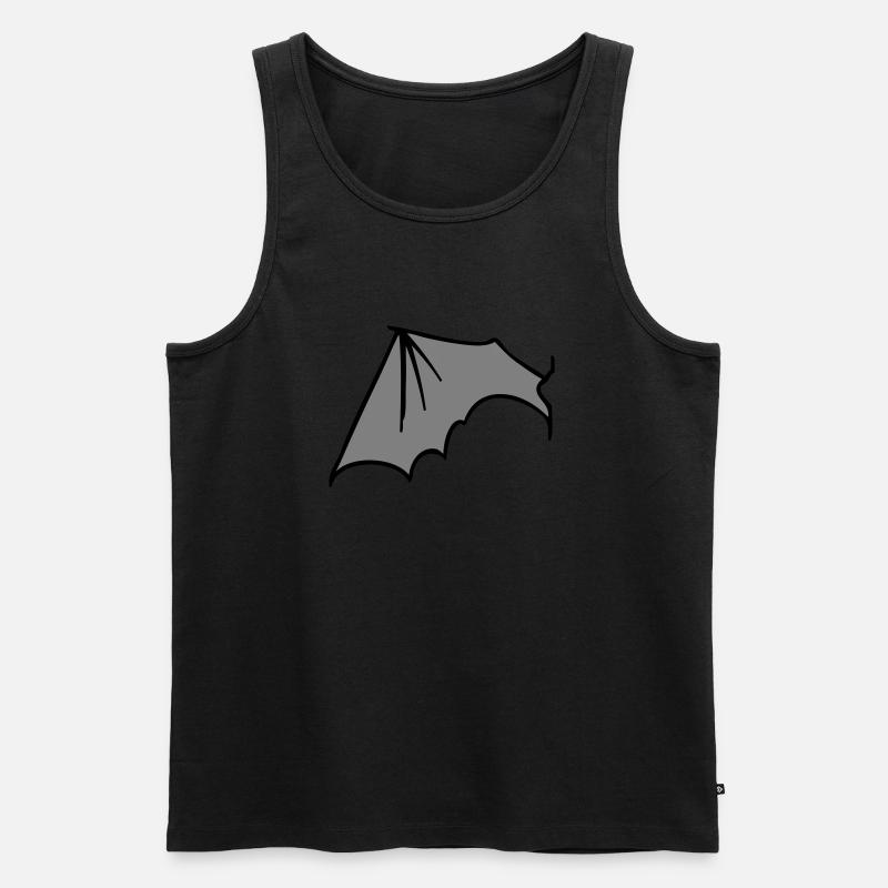 batwing_left_grey - Männer Premium Bio Tank Top - Schwarz