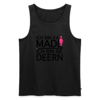 Ich bin ka Madl, Ich bin ne Deern - Männer Premium Bio Tank Top - Schwarz - Vorne - Michal (187cm)