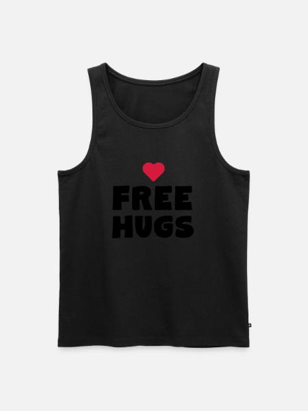 Free Hugs - Männer Premium Bio Tank Top - Schwarz