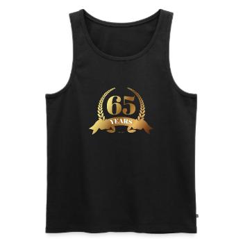 65. Birthday: 65 Years - Men's Premium Organic Tank Top - black - Front - AI Model Male 178 light (178cm)