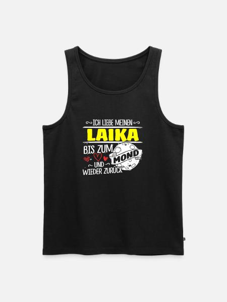 LAIKA - Mond - Männer Premium Bio Tank Top - Schwarz