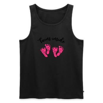 Twins baby feet twins inside pregnancy - Men's Premium Organic Tank Top - black - Front - Michal (187cm)