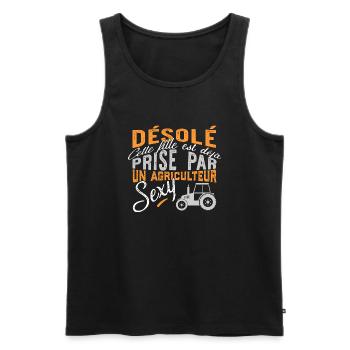 Agriculteur sexy cadeau - Débardeur bio Premium Homme - noir - Devant - Michal (187cm)