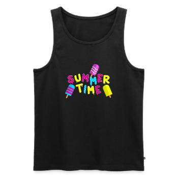 Summer Time - Männer Premium Bio Tank Top - Schwarz - Vorne - AI Model Male 178 light (178cm)