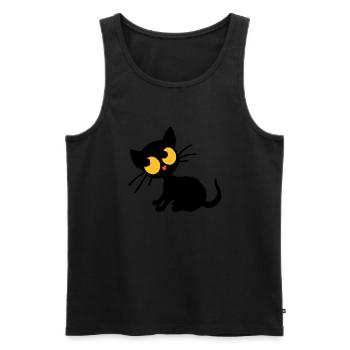 Kitten Georgie - Men's Premium Organic Tank Top - black - Front - AI Model Male 178 light (178cm)
