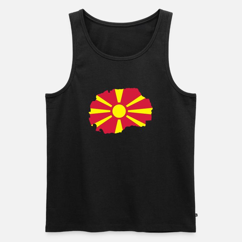 Mazedonien - Männer Premium Bio Tank Top - Schwarz