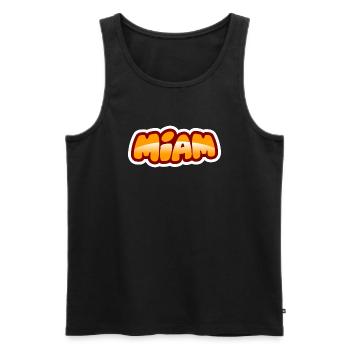emoji expression miam.png - Débardeur bio Premium Homme - noir - Devant - AI Model Male 178 light (178cm)