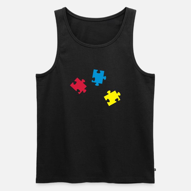 puzzle_teile_tk3 - Männer Premium Bio Tank Top - Schwarz
