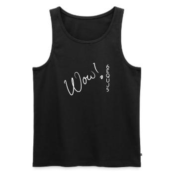 Wow! Signal - Männer Premium Bio Tank Top - Schwarz - Vorne - AI Model Male 178 light (178cm)