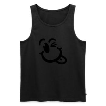 smiley_2_f1_ - Männer Premium Bio Tank Top - Schwarz - Vorne - Michal (187cm)