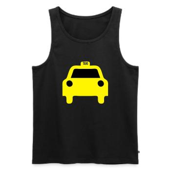 taxi - Débardeur bio Premium Homme - noir - Devant - Michal (187cm)