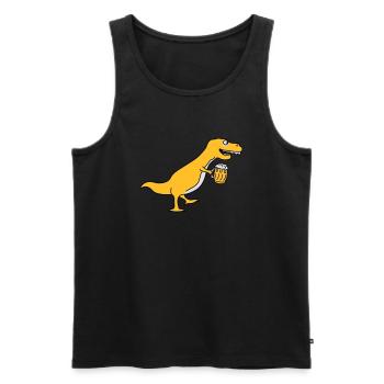 Funny Drunken T-Rex Dino - Débardeur bio Premium Homme - noir - Devant - Michal (187cm)