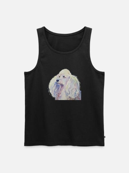 poodle standard white - Men's Premium Organic Tank Top - black