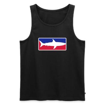 rot blau sport hai button rahmen schild schwarz sc - Männer Premium Bio Tank Top - Schwarz - Vorne - AI Model Male 178 light (178cm)