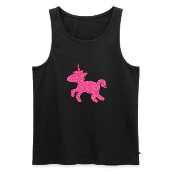 licorne mignon scintillante - Débardeur bio Premium Homme - noir - Devant - Michal (187cm)