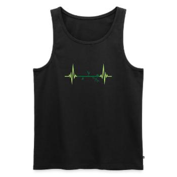 silhouette de plante de fréquence cardiaque pulsation bambou - Débardeur bio Premium Homme - noir - Devant - Michal (187cm)