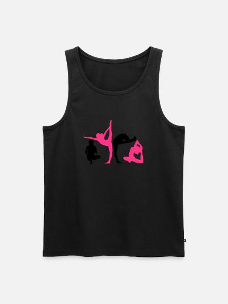4 women in yoga exercise - Men's Premium Organic Tank Top - black