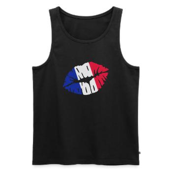 Frankreich - Männer Premium Bio Tank Top - Schwarz - Vorne - AI Model Male 178 light (178cm)