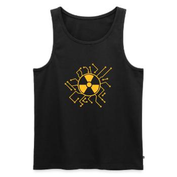 atomar atom symbol zeichen radioaktiv atombombe fa - Männer Premium Bio Tank Top - Schwarz - Vorne - AI Model Male 178 light (178cm)