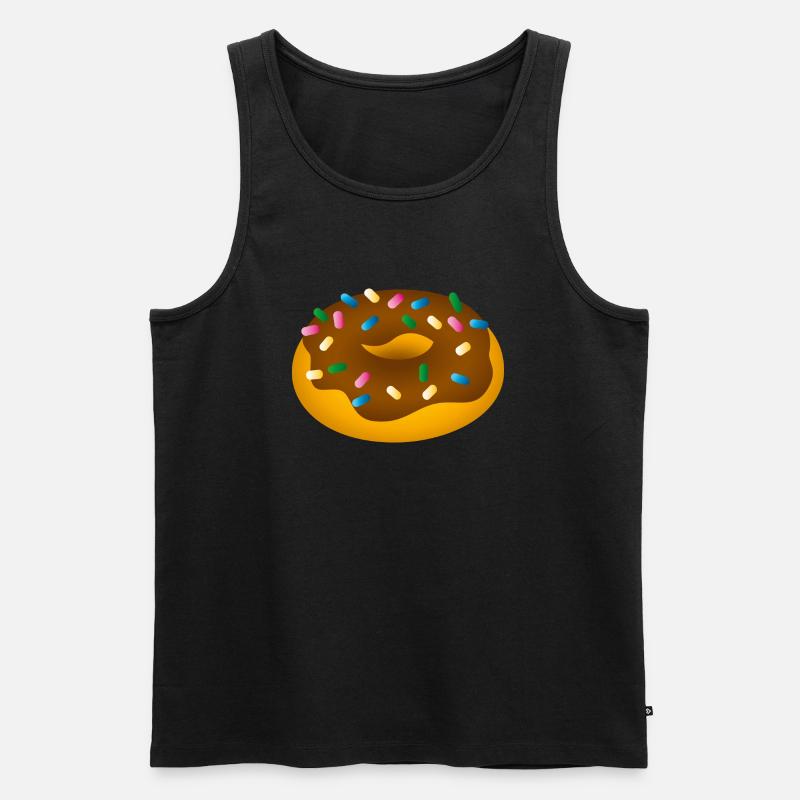 Smiley Donut - Männer Premium Bio Tank Top - Schwarz
