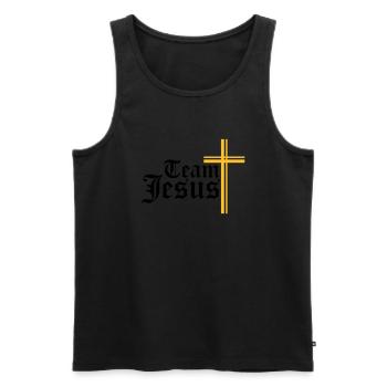 l'équipage de l'équipe croix seigneur jésus concep - Débardeur bio Premium Homme - noir - Devant - AI Model Male 178 light (178cm)