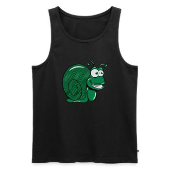 Escargot drôle drôle - Débardeur bio Premium Homme - noir - Devant - Michal (187cm)