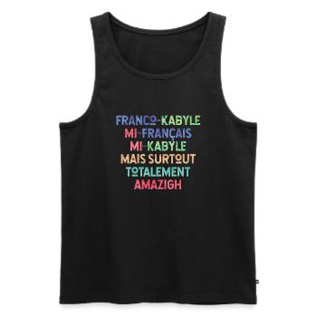 Franco-Kabyle - Débardeur bio Premium Homme - noir - Devant - AI Model Male 178 light (178cm)