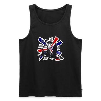 LONDON Graffiti - Débardeur bio Premium Homme - noir - Devant - Michal (187cm)