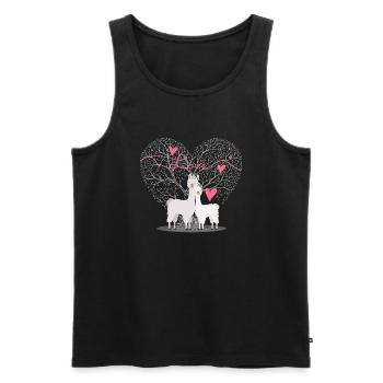 True Love illustrated by cute Alpacas - Männer Premium Bio Tank Top - Schwarz - Vorne - Michal (187cm)