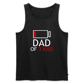 papa de 3 enfants - Débardeur bio Premium Homme - noir - Devant - Michal (187cm)