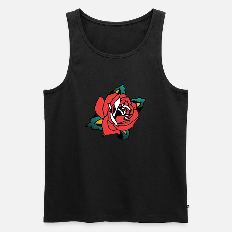 rosa Blütenblatt - Männer Premium Bio Tank Top - Schwarz