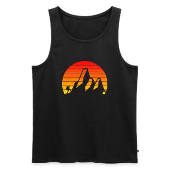 Hiking Mountain Hiking Mountains Mountaineering Mountains - Men's Premium Organic Tank Top - black - Front - Michal (187cm)