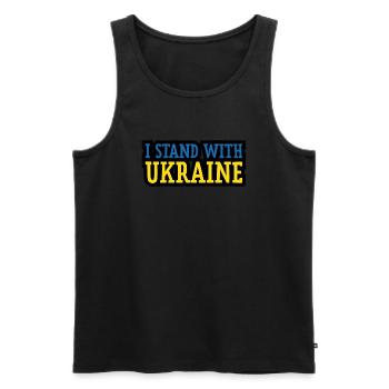 I Stand with Ukraine ! Make Love not War - Männer Premium Bio Tank Top - Schwarz - Vorne - AI Model Male 178 light (178cm)