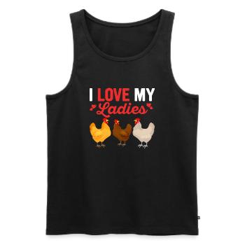 I Love My Ladies Hen Farming Chicken Daddy - Men's Premium Organic Tank Top - black - Front - AI Model Male 178 light (178cm)