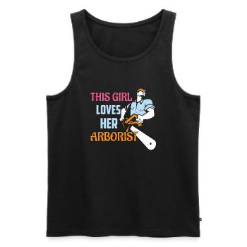 This Girl Loves Her Arborist Woodworker Lumberjac - Männer Premium Bio Tank Top - Schwarz - Vorne - Michal (187cm)