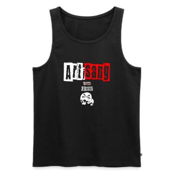 "Artisang" tatoueur - Débardeur bio Premium Homme - noir - Devant - Michal (187cm)