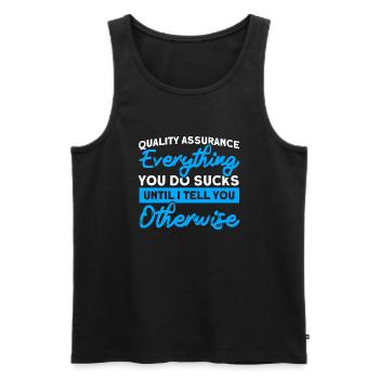 QA Engineer QA Tester Software Tester - Men's Premium Organic Tank Top - black - Front - Michal (187cm)