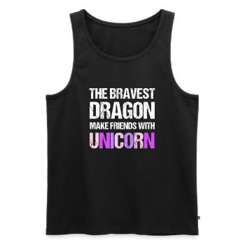 Friends Dragon Unicorn Unicorn Lovers - Men's Premium Organic Tank Top - black - Front - AI Model Male 178 light (178cm)