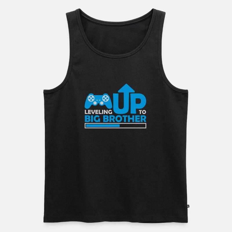 Leveling up big brother - Männer Premium Bio Tank Top - Schwarz
