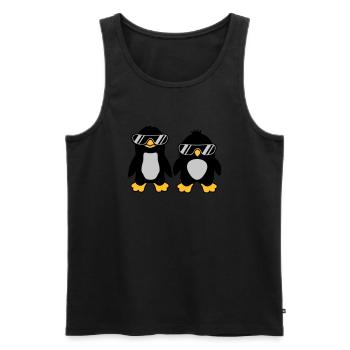 2 Sonnenbrille Pinguin Freunde - Männer Premium Bio Tank Top - Schwarz - Vorne - Michal (187cm)