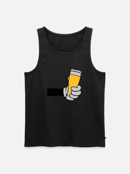 Toast beer glass Comic Hand - Men's Premium Organic Tank Top - black