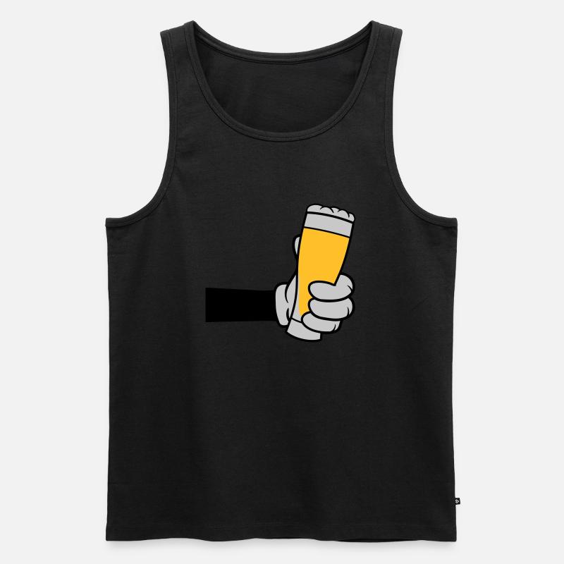 Bierglas anstoßen Comic Hand - Männer Premium Bio Tank Top - Schwarz