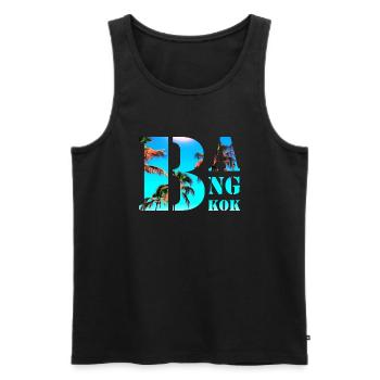 Bangkok - Men's Premium Organic Tank Top - black - Front - Michal (187cm)