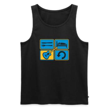 Repeat playing guitar daily - Men's Premium Organic Tank Top - black - Front - AI Model Male 178 light (178cm)
