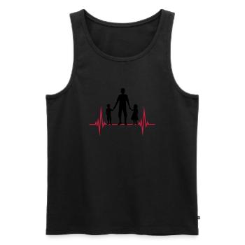Fréquence 2 Enfants Papa - Débardeur bio Premium Homme - noir - Devant - Michal (187cm)