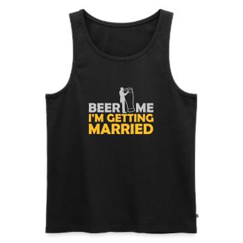 Beer Me Getting Married - Men's Premium Organic Tank Top - black - Front - AI Model Male 178 light (178cm)
