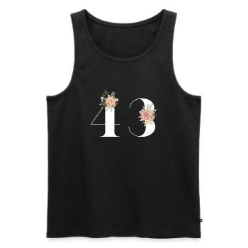 43rd anniversary flowers (Gift of 43 years) - Men's Premium Organic Tank Top - black - Front - AI Model Male 178 light (178cm)