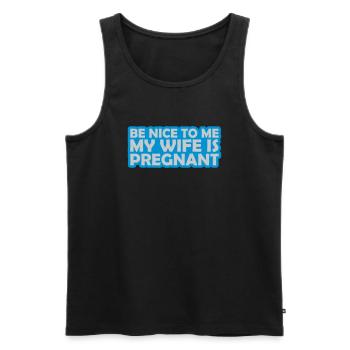 ma femme est enceinte - Débardeur bio Premium Homme - noir - Devant - Michal (187cm)