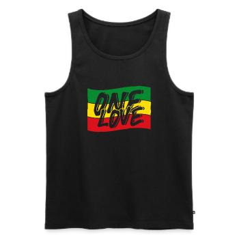 Drapeau Reggae One Love - Débardeur bio Premium Homme - noir - Devant - Michal (187cm)