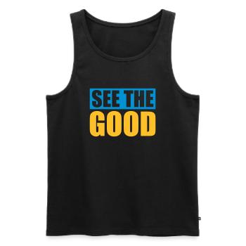 see the good quote - Men's Premium Organic Tank Top - black - Front - Michal (187cm)